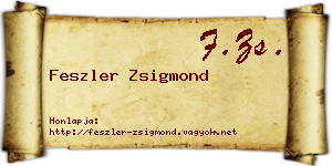 Feszler Zsigmond névjegykártya